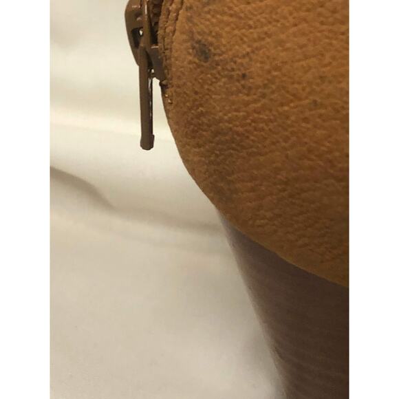 Vionic Harlow Wedge Sandals Women Size 10 Brown Suede Block Heel Cutout Zip - Picture 5 of 13